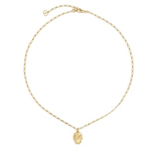 Yellow gold lion head necklace 