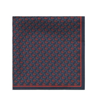 Double G and anchors silk pocket square