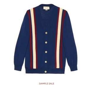 Fine wool cardigan with Web