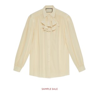 Silk shirt with detachable jabot