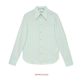 Washed striped cotton shirt