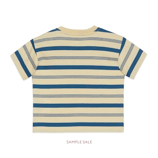 Baby striped T-shirt with Gucci patch 