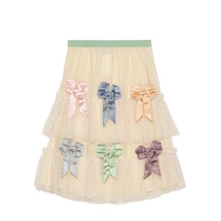 Children's tulle plumetis skirt with bows