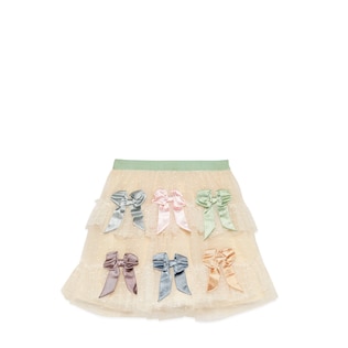 Baby tulle plumetis skirt with bows