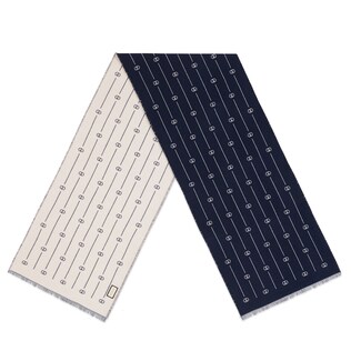 Retro GG thin stripe wool scarf