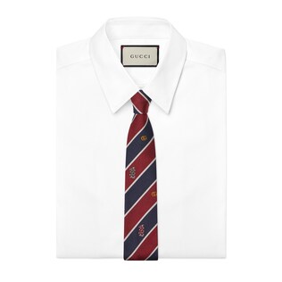 Symbols motif silk tie