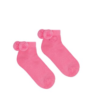 Cotton socks with pom-pom