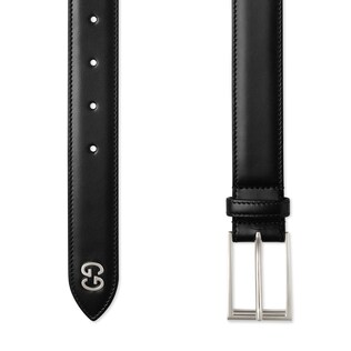 Leather belt with GG detail