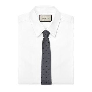 Silk tie with bees and stars