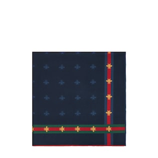 Bee pattern silk pocket square