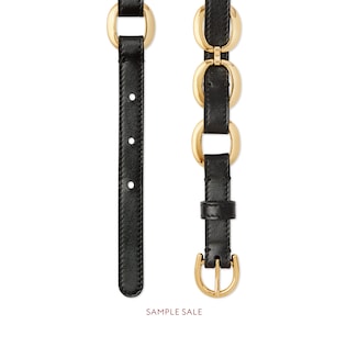 Leather belt with round buckle 