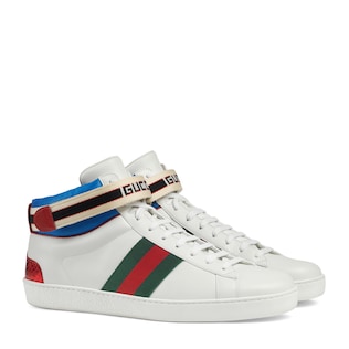Men's Ace Gucci stripe high-top sneaker