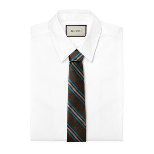 Silk tie with Interlocking G Web