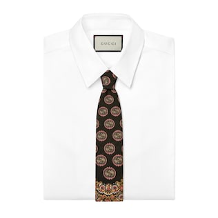 Interlocking G paisley print tie