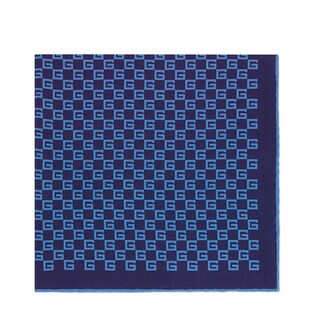 Square G print silk pocket square