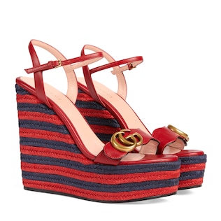 Women's espadrille sandal with Double G