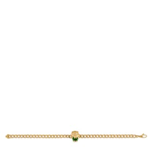 Lion head 18k bracelet with chrome diopside