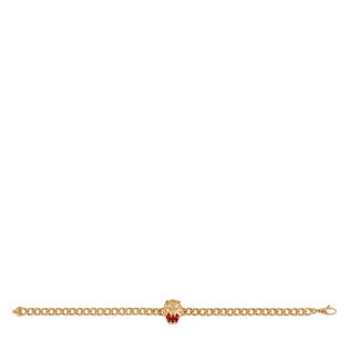 Lion head 18k bracelet with fire opal