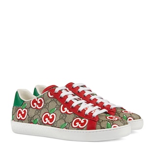 Women S Ace Sneaker With Gg Apple Print In Gg Supreme Gucci Us