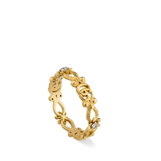 Gucci Flora 18k ring with diamonds