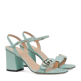 Women's mid-heel sandal with Double G