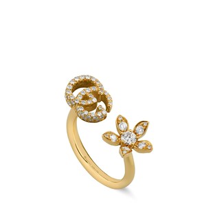 Gucci Flora 18k ring with diamonds