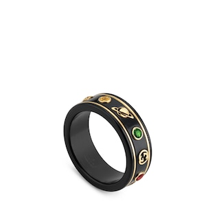 Icon ring with gemstones