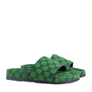 green gucci flip flops