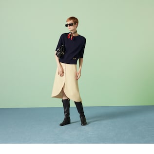 【新品】グッチ GUCCI 千鳥格子 トラックパンツ ニット　カシミア　シルク グッチ(GUCCI)グッチ GG柄 パンツ 衣料品 ボトムス レディース
