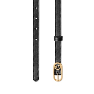 【未使用】グッチ スリム ベルト レディース ブロンディ 公式59,400円 グッチ ブロンディ〕スリムベルトブラック レザー | GUCCI公式