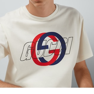 Original Gucci' print oversize T-shirt in black cotton