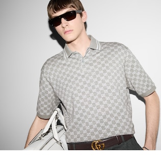 Gucci polo shirt grey best sale