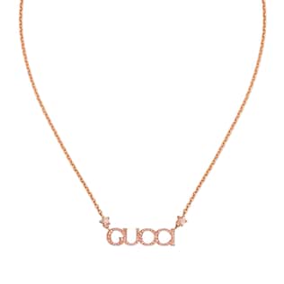 【GUCCI】NECKLACE WITH GUCCI SCRIPT ロゴネックレス Chain necklace with Gucci script in yellow gold-toned metal