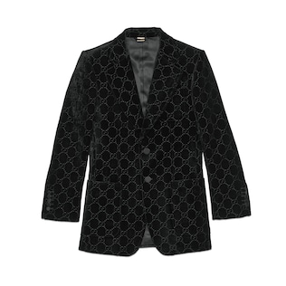 Gucci 男の子　黒　フォーマル　スーツ　コットンベルベット グッチ メンズ ウェアGGコットンヴィスコース フォーマルパンツ