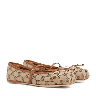 Gucci monogram flats on sale