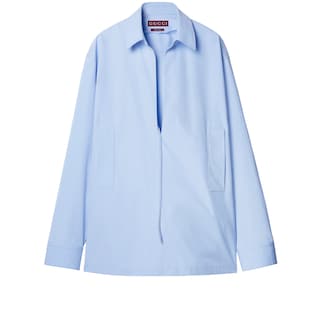 GUCCIグッチ☆ブルーGG柄シャツトップス長袖☆レディース - メルカリ