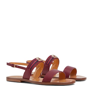 サンダル・ミュール Gucci Caramel Leather Sandals Gucci Horsebit metallic leather sandals in gold - Gucci