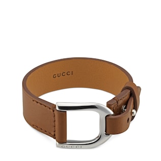 gucci leather×silver bracelet 00s Gucci Men's Trademark GG Supreme Leather Bracelet | Neiman