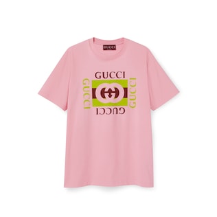 新品タグ付き　GUCCI   Tシャツ　子羊の刺繍  ピンク　Mサイズ GUCCI(グッチ) プリント半袖Tシャツ660744 660744 ピンク サイズ