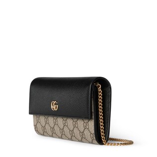 GG Marmont bi-color wallet on chain