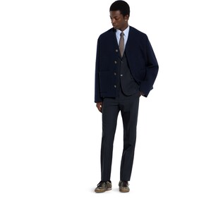 Single-breast pinstripe wool jacket