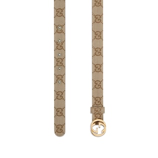 Thin belt with Interlocking G buckle