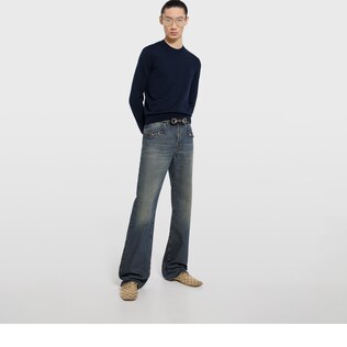 Knit wool sweater with embroidery