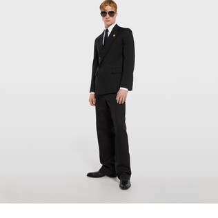 Double-breasted GG wool jacket