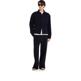 Cotton jersey leisure pants with embroidery
