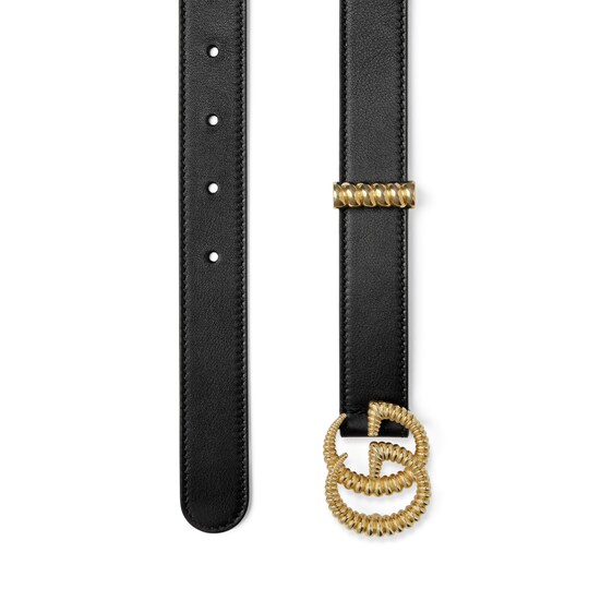 Gucci Leather belt with torchon Double G buckle 524103AP00G1000