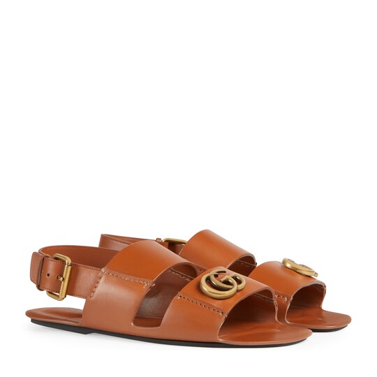 leather sandal with double g