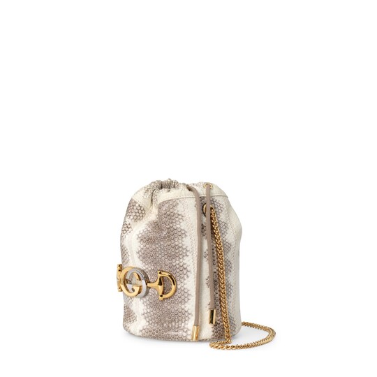 Gucci Zumi snakeskin mini bucket bag. 1