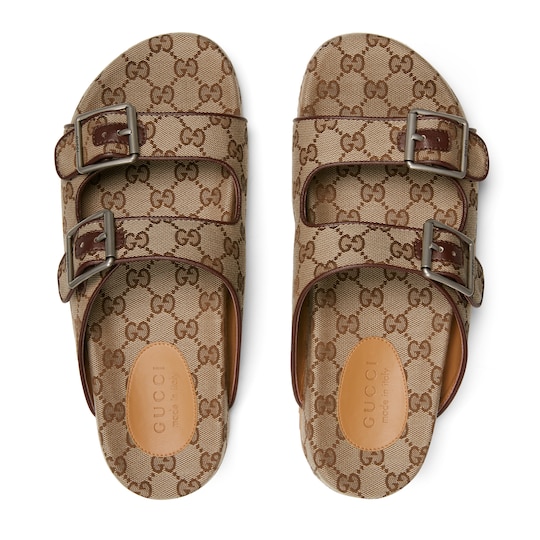 gucci men's genuine leather slide sandals