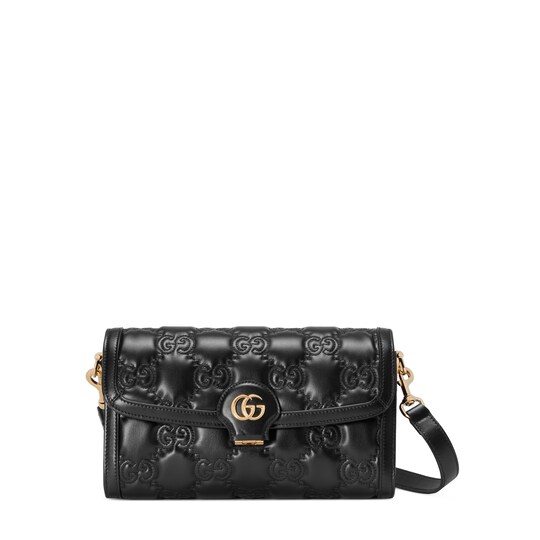GG Matelassé small bag — black leather — 724529UM8HG1046